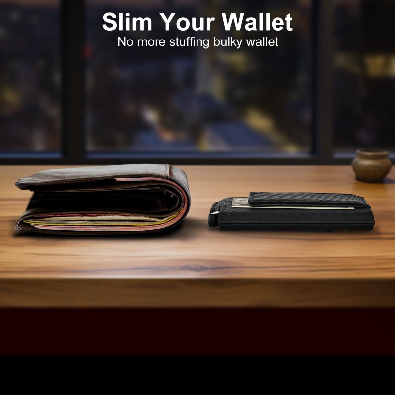Dinghao RFID Blocking Slim Money Clip Aluminum Wallet Minimalist Automatic Pop-up Card Case (carbon fiberblack) - Image 5